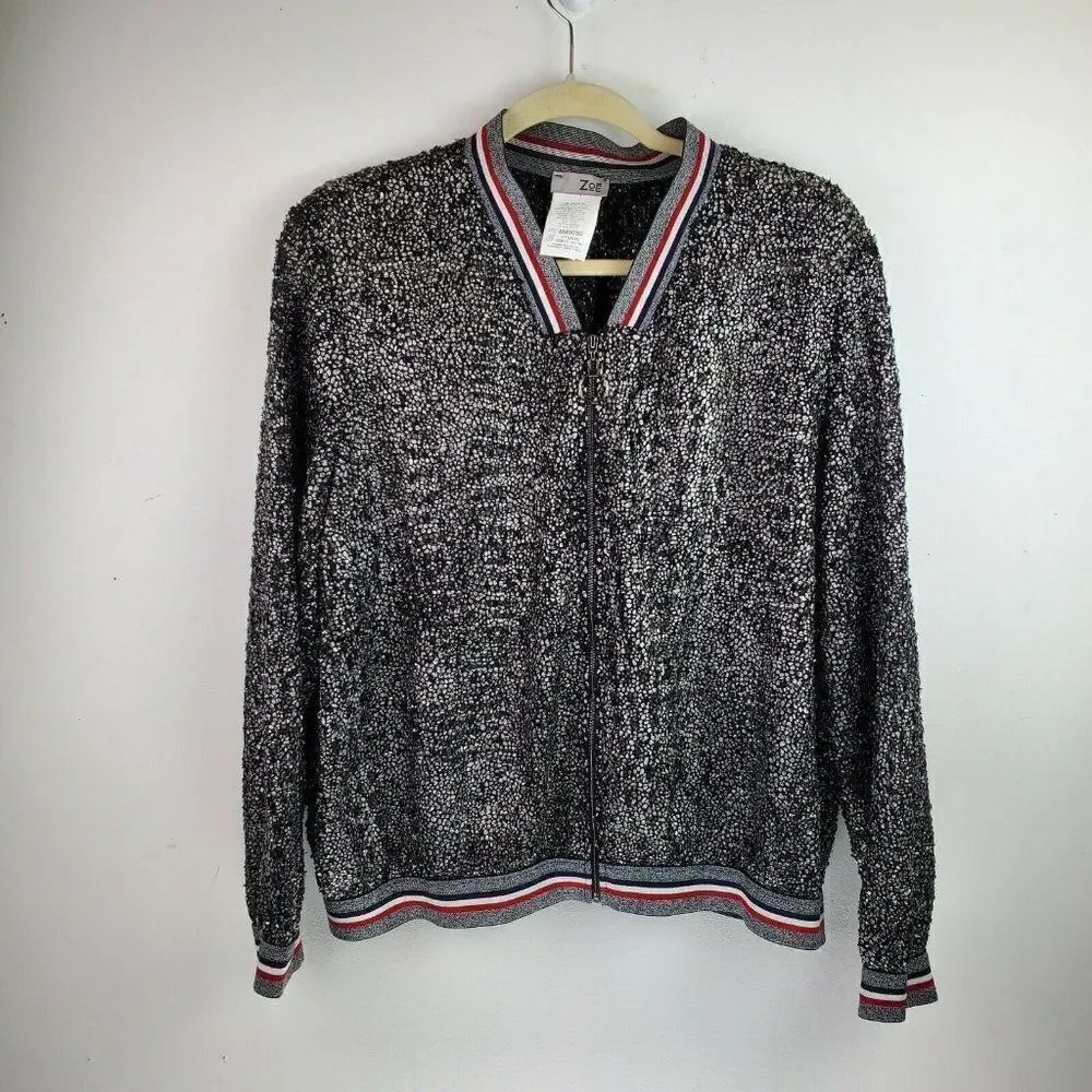 Zoe By Michael Phillips Jacket XXL Black & Silver - Picture 1 of 11
